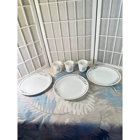 Corelle Rosemarie Dishes and Mugs - Picture 1 of 15